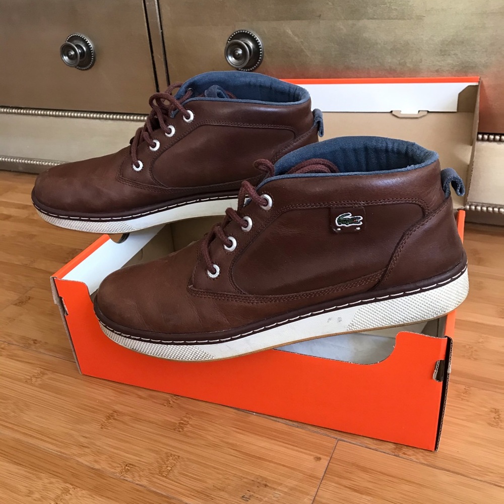 Lacoste men’s boots brown size 10,5 leather
